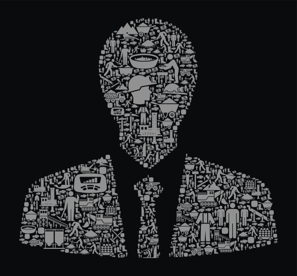 商人简介矿业矢量图标背景图片下载