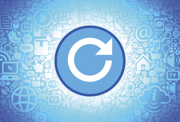 在互联网技术背景上刷新箭头图标图片下载