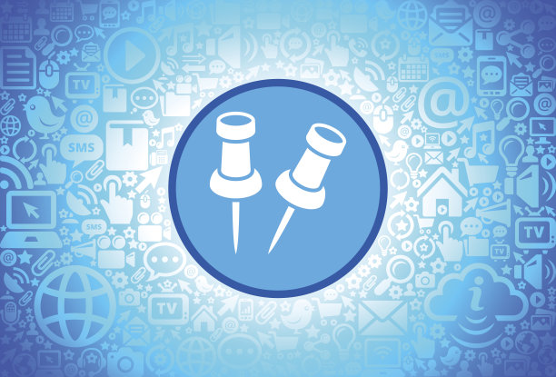 大头针图标在互联网技术背景图片下载