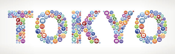 东京商业和金融矢量按钮图片下载