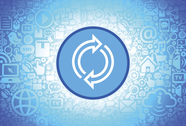 旋转箭头图标上的互联网技术背景图片下载