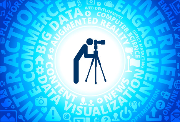 相机人图标在互联网现代技术词汇背景图片下载