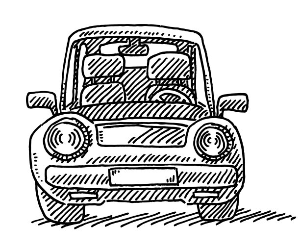 紧凑型汽车前视图图纸图片下载