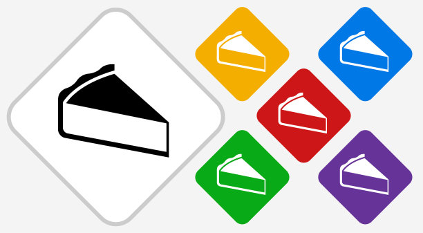 切片饼颜色钻石矢量图标图片下载