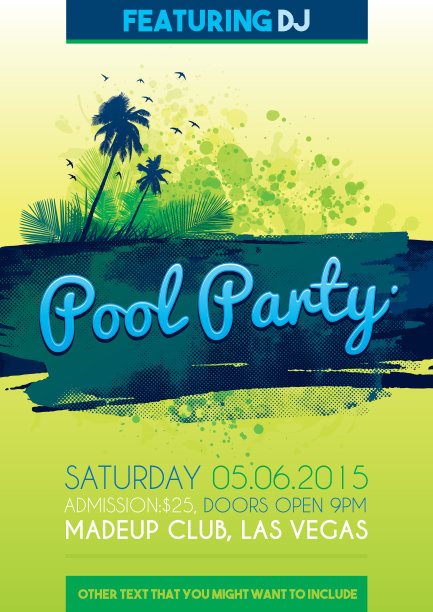 泳池派对的邀请图片下载