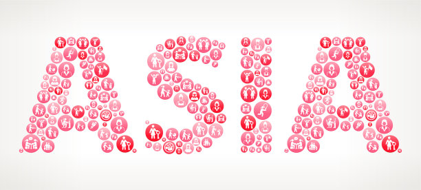 亚洲妇女权利和女孩力量矢量按钮图片下载