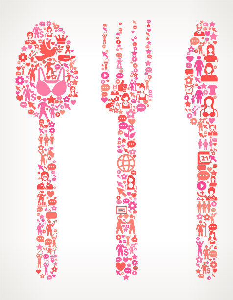 银器妇女权利和女孩权力图标模式图片下载