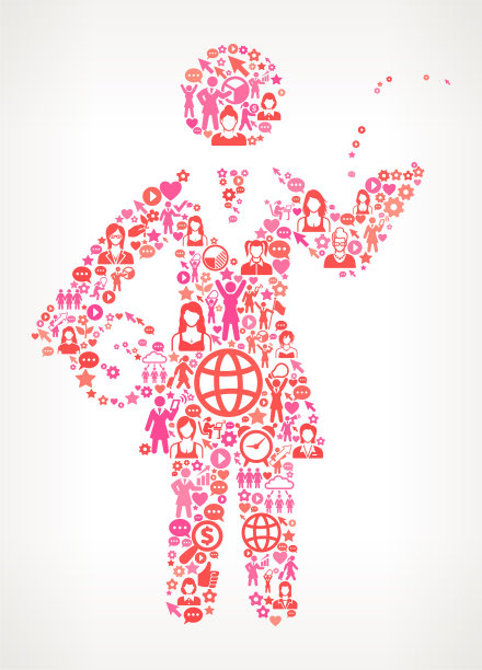 阅读与金钱、妇女权利和女孩权力的图标模式图片下载