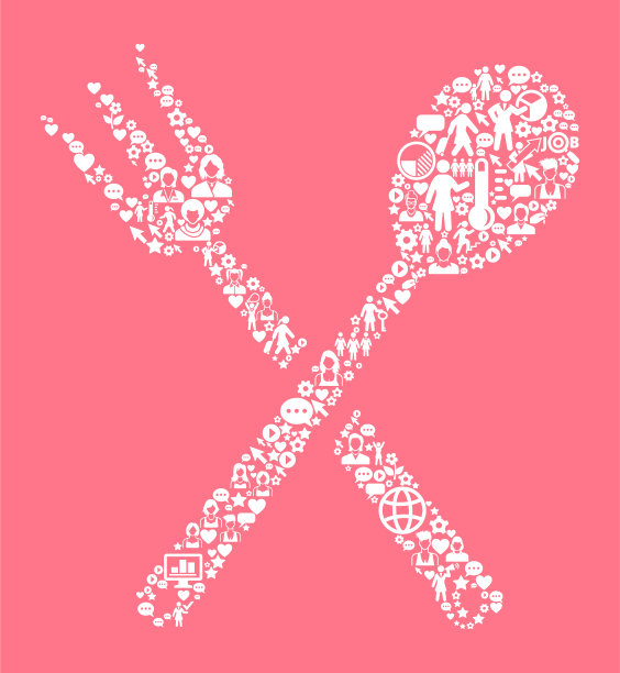 叉子和勺子妇女权利，
图标模式图片下载