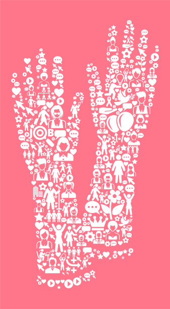 手套妇女权利和女孩权力图标模式图片下载