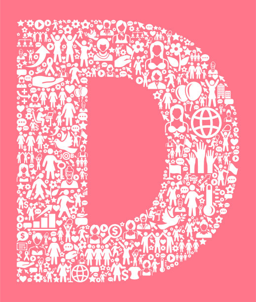 字母D妇女权利矢量图标模式图片下载