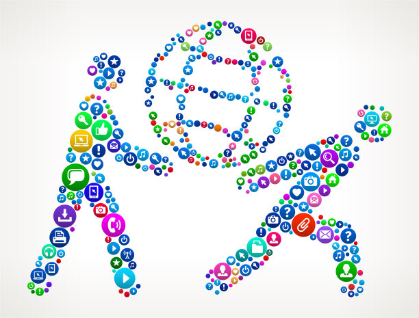 承载全球互联网通信技术图标模式图片下载