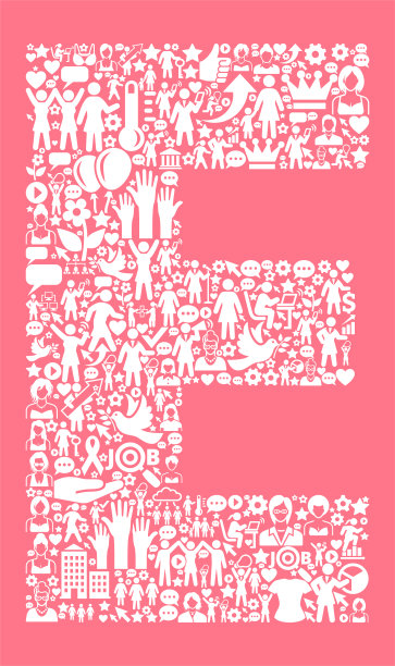 字母E妇女权利矢量图标模式图片下载