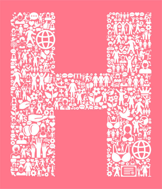 字母H妇女权利矢量图标模式图片下载