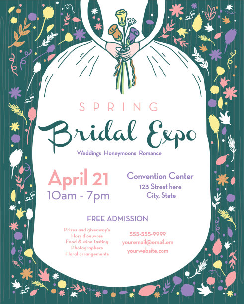 春季婚庆博览会广告设计海报模板图片下载