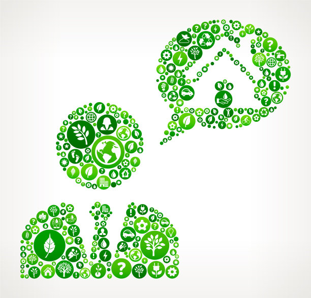 房地产代理与房屋自然与环境保护的图标模式图片下载