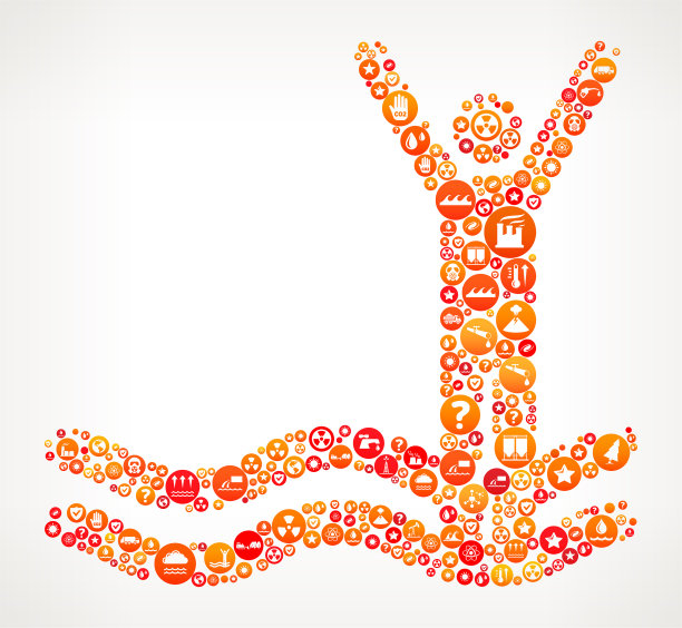 洪水气候变化矢量图标图案中的火柴人图片下载