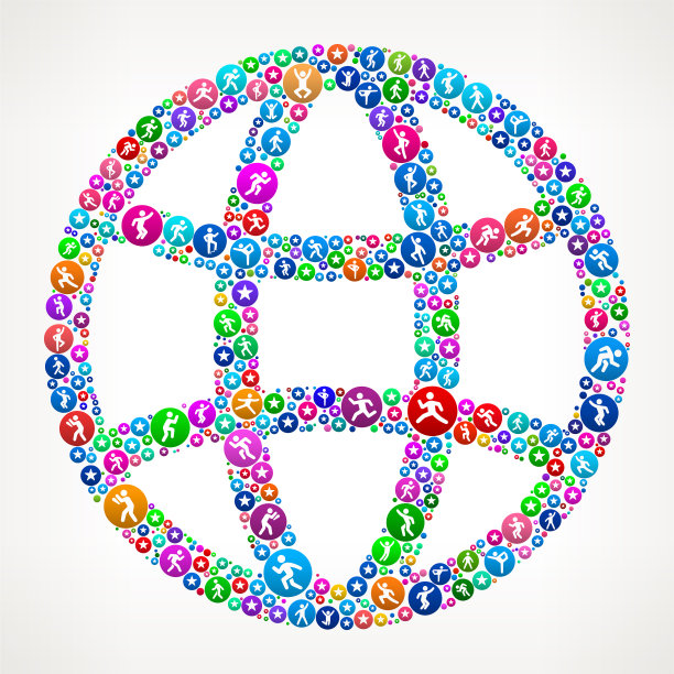 全球人在运动健身图标模式图片下载