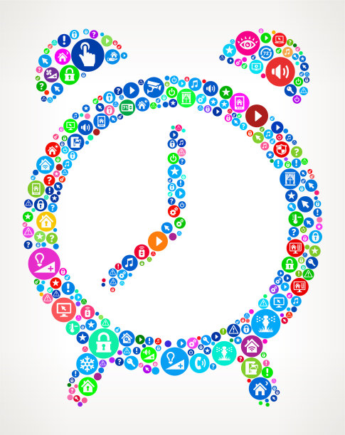 闹钟家居自动化技术图标模式图片下载