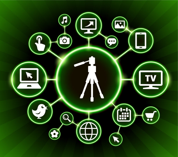 三脚架互联网通信技术暗按钮背景图片下载