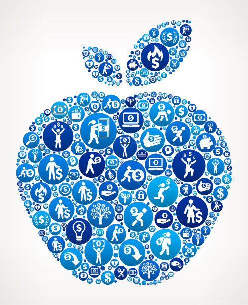 苹果钱蓝色图标图案背景图片下载