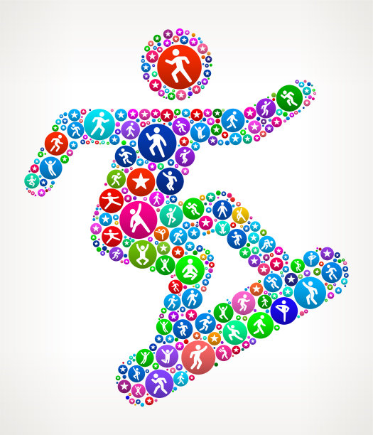 滑雪板人在运动健身图标模式图片下载