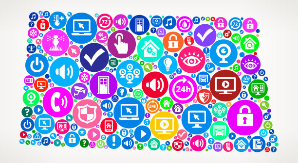 北达科他州人民家庭自动化技术图标背景图片下载