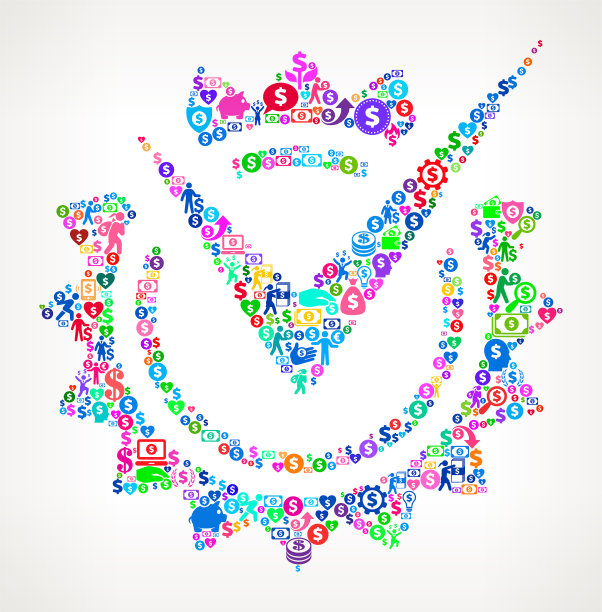 检查标记徽章金钱矢量图标模式图片下载