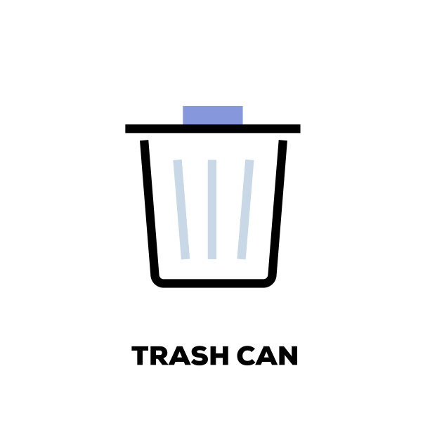 垃圾桶线路图标图片下载