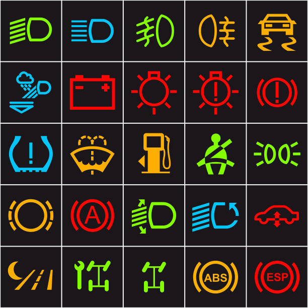 矢量25汽车仪表盘图标图片下载