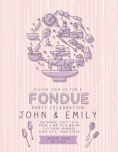 火锅派对邀请函设计模板图片下载