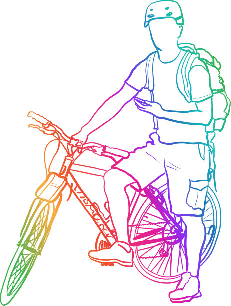 骑自行车到处都是彩虹图片下载