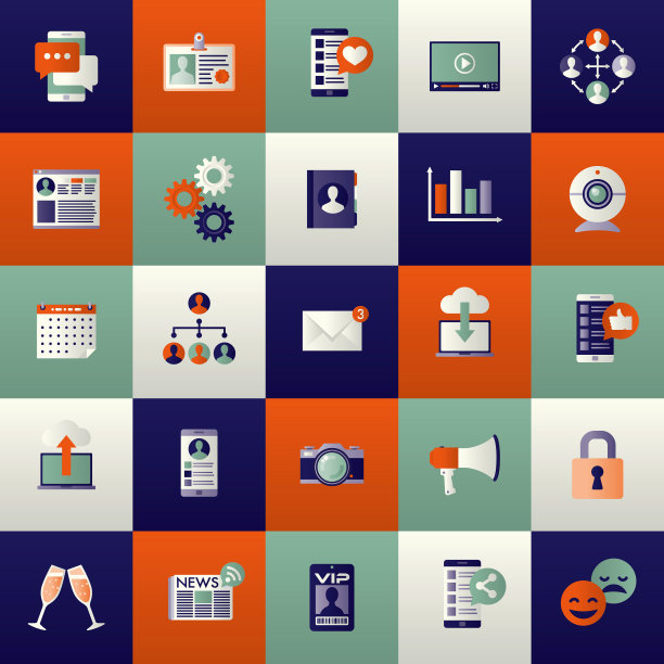 社交媒体图标套装图片下载