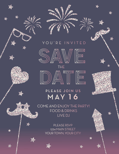 保存日期邀请设计模板图片下载