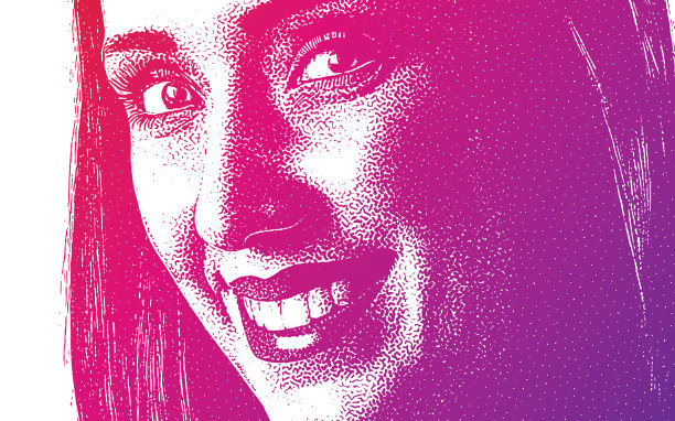 一个年轻女子微笑的特写图片下载