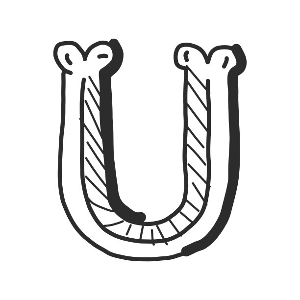 手写大写字母轮廓斜面3D字母表设计图片下载