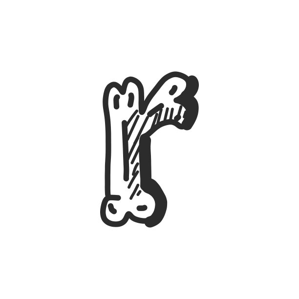 手字母小写字母轮廓斜角3D字母设计图片下载