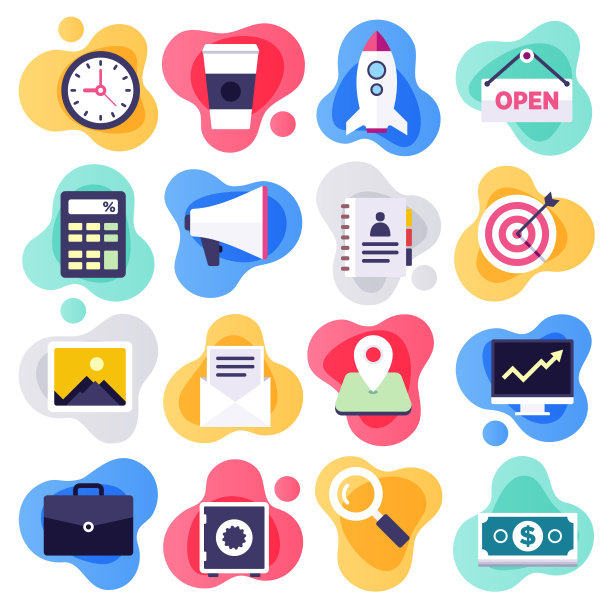 审计&盈余管理平面液体风格矢量图标集图片下载