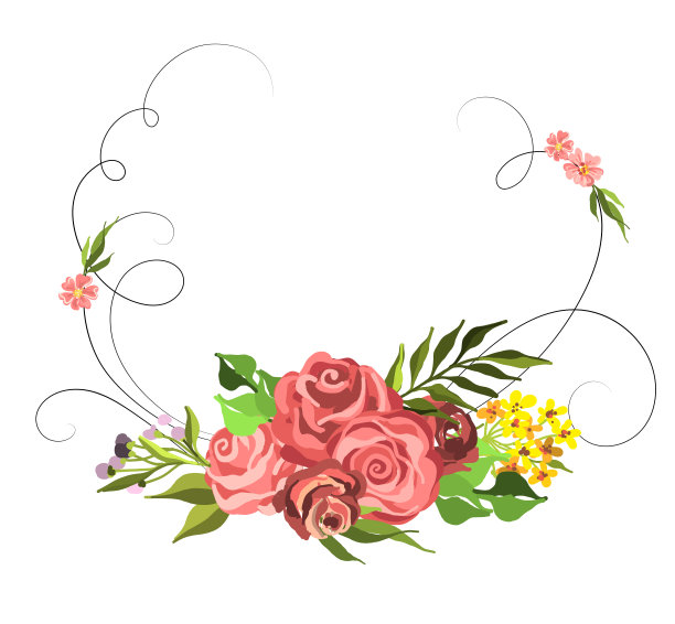 春季花束设计传单，横幅，网页，封面，卡片，明信片图片下载