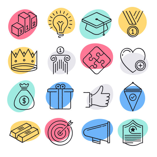 可持续的商业目标涂鸦风格矢量图标集图片下载