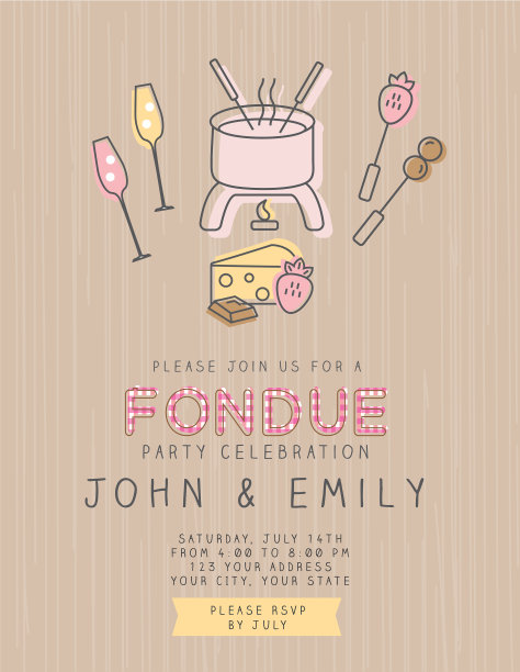 火锅派对邀请函设计模板图片下载