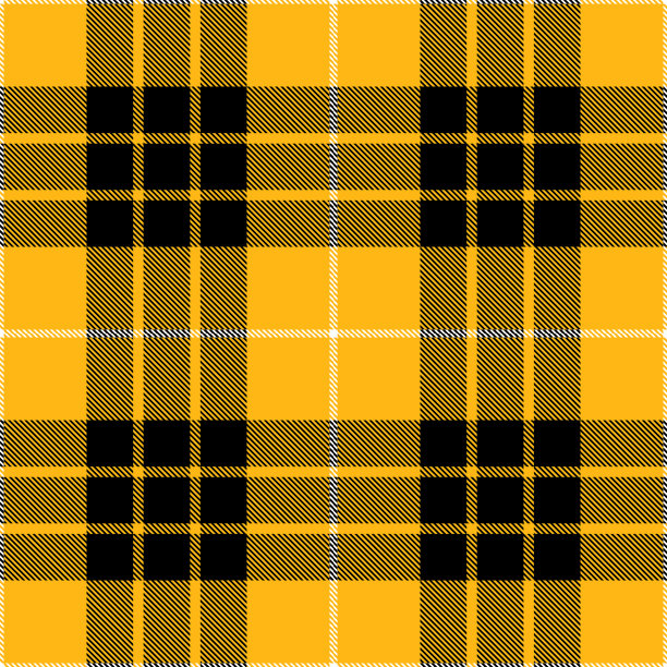 黑色和黄色的苏格兰格子图案图片下载