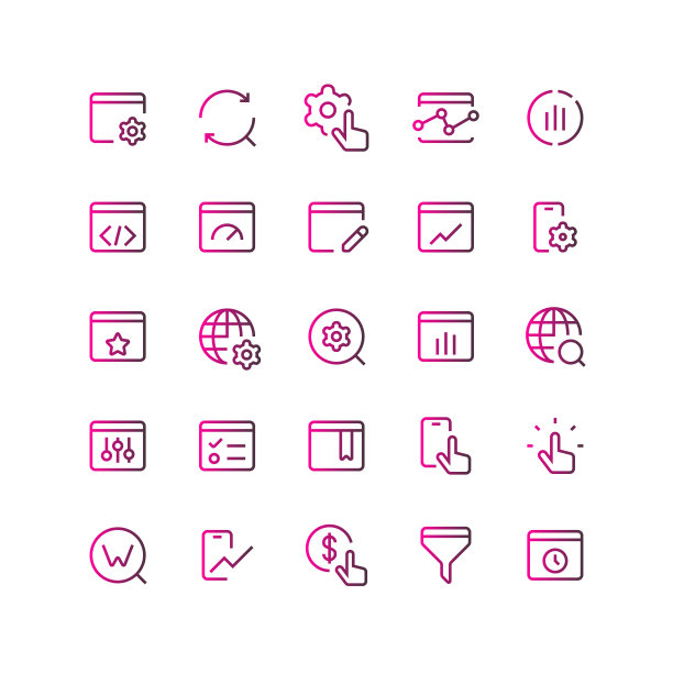 业务和SEO图标集图片下载