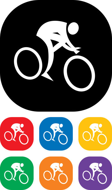 自行车图标套装图片下载