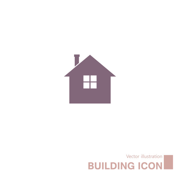 矢量绘制的别墅图标。图片下载