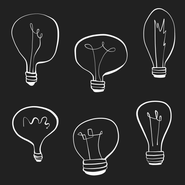 灯泡铅笔画插图图片下载