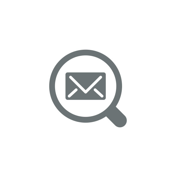带邮件图标的放大镜图片下载