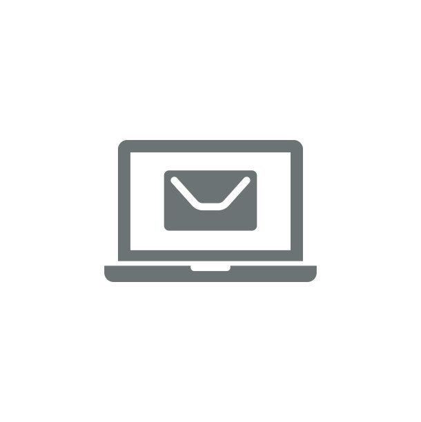 带有邮件图标的笔记本电脑图片下载