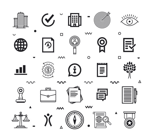 保持核心价值线样式向量图标集图片下载