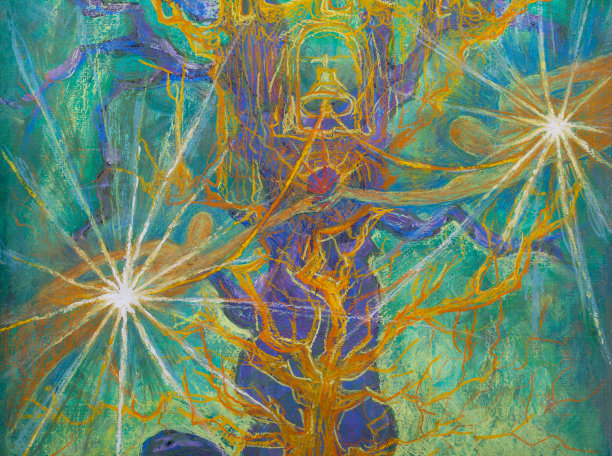 时尚的插画寓言现代艺术印象派绘画象征性的水平构图我原来的蜡笔画水平肖像的一个人在天空中飞翔像两颗星的爱和激情图片下载